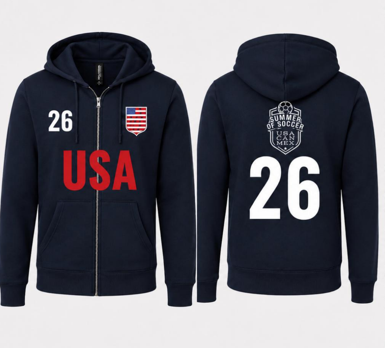 USA Bella + Canvas Full Zip Hoodie
